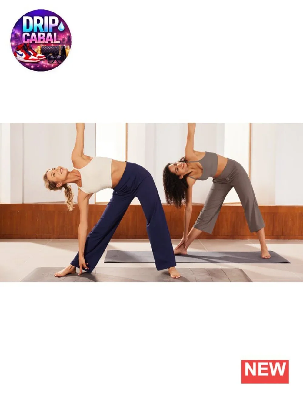 Wide Leg Yoga Pants with Pockets High Waisted 4-Way Stretch Women's Active